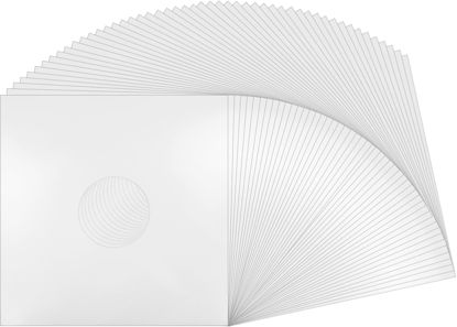 Picture of 50 12" Record Jackets - White (Glossy Finish) - with Hole - #12JWWHHH - Protect Against Dust and Wear!