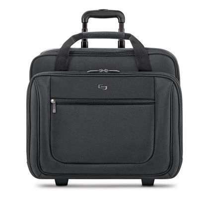 Picture of Solo New York Bryant Rolling Laptop Bag with Wheels,Fits Up to 17.3-Inch Laptop,Travel Friendly Wheeled Briefcase for Women and Men with Telescoping Handle, Black, 14" x 16.8" x 5" (PT136-4)