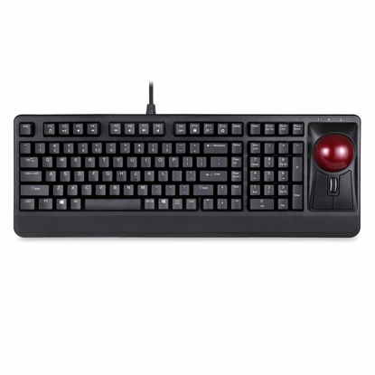 Picture of Perixx Periboard-522 Wired Trackball Mechanical Keyboard, Build-in 2.17 Inch Trackball with Pointing and Scrolling Feature, Durable 3.2lbs Weight