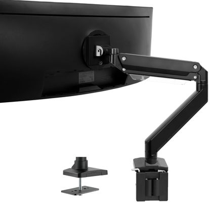 Picture of VIVO Premium Aluminum Heavy Duty Monitor Arm for Ultrawide Screens up to 49 inches and 33 lbs, Single Wall Mount, Pneumatic Height, Max VESA 100x100, Black, STAND-V101G1