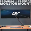 Picture of VIVO Premium Aluminum Heavy Duty Monitor Arm for Ultrawide Screens up to 49 inches and 33 lbs, Single Wall Mount, Pneumatic Height, Max VESA 100x100, Black, STAND-V101G1