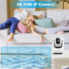 Picture of 2K Indoor Camera, 2.4GHz WiFi Pan/Tilt Security Camera for Home Security with AI Motion Detection, Wired Baby/Pet Camera with Phone App, One-Click Call, 24/7, Siren Alarm, TF/Cloud Storage - 4 Pack