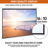 Picture of ZENY Portable Projector Screen Manual Pull Down, 100 Inch 16:10 Video Projection Screen Home Theater, Retractable Indoor Outdoor Moive Projector Screen White, Wall/Ceiling Mount (100'' 16:10)