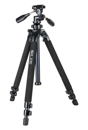 Picture of SLIK Pro 400DX Tripod Legs - with 3-Way Pan/Tilt Quick Release Head, for Mirrorless/DSLR Sony Nikon Canon Fuji Cameras and More - Black (615-400)