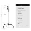 Picture of Soonpho Heavy Duty C-Stand,Steel Photography Light Stand,Adjustable 5-10.8 feet Sturdy Tripod for Studio Softbox, Monolights,LED Light,Reflector, Umbrella（Black）