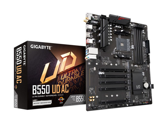 Picture of GIGABYTE B550 UD AC (AM4/ AMD/ B550/ ATX/Dual M.2/ SATA 6Gb/s/USB 3.2 Gen 2/ Intel 802.11a/b/g/n/ac/Realtek GbE LAN/PCIe 4.0/ Motherboard)