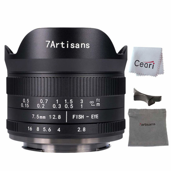 Picture of 7artisans 7.5mm F2.8 II Fisheye Lens APS-C 190° Ultra Wide Angle Manual Fixed Lens, Compatible with Olympus and Panasonic M4/3 Micro 4/3 Mount Cameras