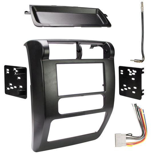 Picture of Proscenium PRO-TJRIK1 All-in-One Radio Installation Kit for Jeep Wrangler TJ Models, Easy Installation Kit includes Wiring Harness, Antenna Adapter, and Scratch Resistant Radio Bezel, Matte Black