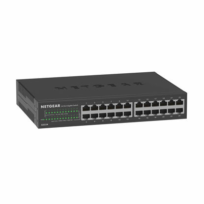 Picture of NETGEAR 24-Port Gigabit Ethernet Unmanaged Switch (GS324) - Desktop, Wall, or Rackmount, Silent Operation