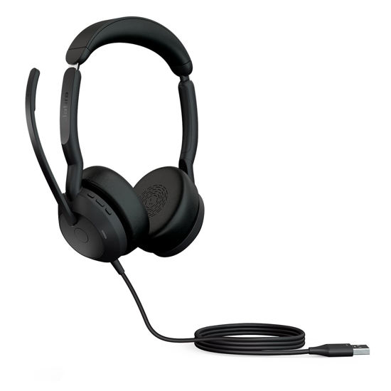 Picture of Jabra Evolve2 50 Wired Stereo Headset - with AirComfort Technology, Noise-Cancelling Mics & Active Noise Cancellation - MS Teams Certified, Works with All Other Platforms - Black