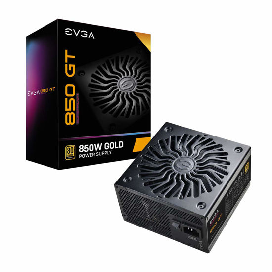 Picture of EVGA 850 GT, 80 Plus Gold 850W, Fully Modular, Auto Eco Mode with FDB Fan, 100% Japanese Capacitors, 7 Year Warranty, Includes Power ON Self Tester, Compact 150mm Size, Power Supply 220-GT-0850-Y1