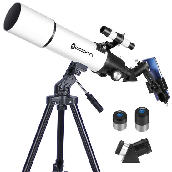 Picture of Telescopes for Adults Astronomy, 80mm Aperture 600mm Refractor Telescope for Kids & Beginners, Compact and Portable Travel Telescopio with Backpack