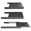 Picture of 4-Post Sliding Server Shelf, Cold Rolled Steel, Black, Venting, Adjustable, 450mm Depth, 8.1 lbs, Rack Mount, 1U(1RU)