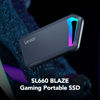 Picture of Lexar 1TB SL660 BLAZE Portable SSD, Compatible w/ PS5, PS4, Xbox, PC & Mac, Up to 2000MB/s Read, RGB LED, USB-C, USB 3.2 Gen 2, NVMe Performance, External Solid State Drive (LSL660X001T-RNNNU)