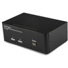 Picture of StarTech.com Dual Monitor DisplayPort KVM Switch - 2 Port - USB 2.0 Hub - Audio and Microphone - DP KVM Switch (SV231DPDDUA) Black