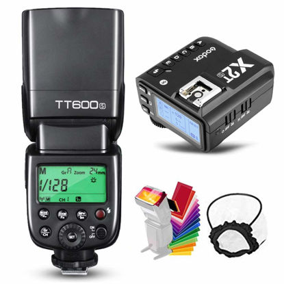 Picture of Godox TT600 HSS 1/8000s GN60 Flash Speedlite with Godox X2T-S Remote Trigger Transmitter,Built-in 2.4G Wireless X System Compatible with Sony Cameras