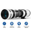 Picture of JINTU 420-1600mm 800mm f/8.3 Manual Zoom Telephoto Lens + T-Mount for Canon EOS DSLR Cameras 4000D 2000D 1200D T7 T7i T6 T6i T5 T5i SL2 80D 77D 700D 70D 60D 50D 5D 6D 7D 600D 550D White