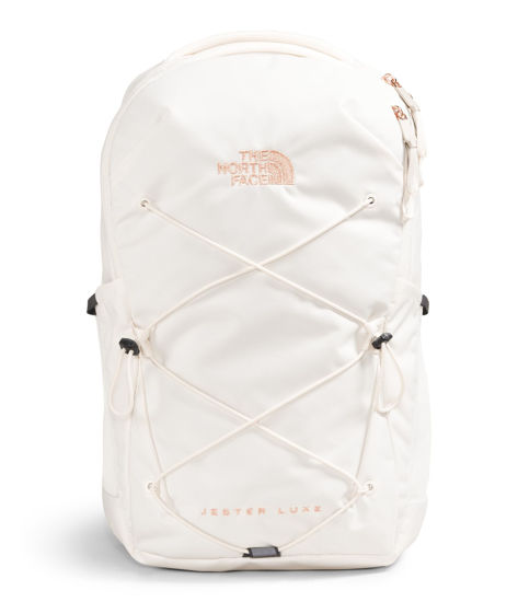 Picture of THE NORTH FACE Women's Jester Luxe Everyday Laptop Backpack, Gardenia White/Burnt Coral Metallic, One Size