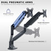 Picture of VIVO Premium Aluminum Heavy Duty Dual Monitor Arm for Ultrawide Monitors up to 35 inches and 24 lbs Each, Desk Mount Stand, Pneumatic Height, Max VESA 100x100, Black, STAND-V202Q