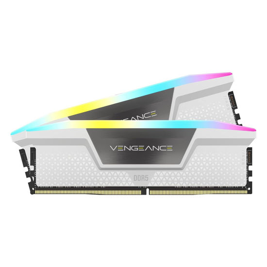 Picture of CORSAIR VENGEANCE RGB DDR5 RAM 32GB (2x16GB) 6400MHz CL36 Intel XMP iCUE Compatible Computer Memory - White (CMH32GX5M2B6400C36W)