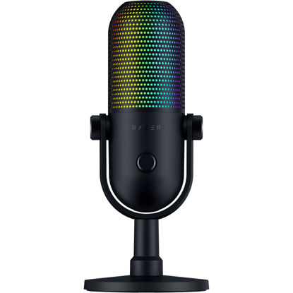 Picture of Razer Seiren V3 Chroma RGB USB Microphone: Stream & Game Reactive Lighting - Tap-to-Mute Sensor - Condenser Mic - Digital Gain Limiter & Shock Absorber - PC, Discord, OBS Studio, XSplit - Black