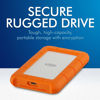 Picture of LaCie Rugged Secure 2TB External Hard Drive Portable HDD - USB-C USB 3.0 Drop Shock Dust Rain Resistant Computer Desktop Workstation Laptop Hardware Encryption, 1 Month Adobe CC (STFR2000403)