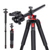 Picture of NEEWER 79 inch Camera Tripod Monopod with Center Column and Ball Head Aluminum, Arca Type QR Plate, Bag, Horizontal Tripod Overhead Camera Mount for DSLR Camera, Video Camcorder, Max Load: 33lb