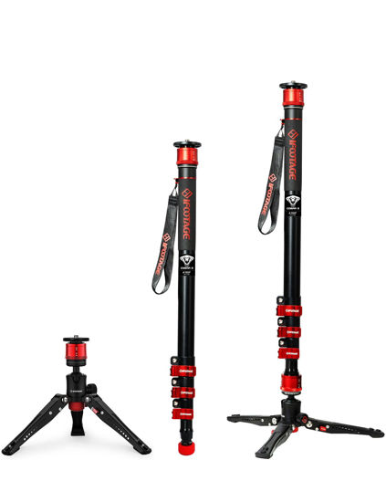 Picture of IFOOTAGE Cobra 3 A180F Monopod for Cameras, 71" Aluminum Professional Video Monopod with Tripod Base, Max Load 10KG