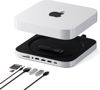 Picture of Satechi Mac Mini Hub & Stand with SSD Enclosure for NVME/SATA M.2, Mac Mini Dock with USB C 10Gbps, 3 USB A 5/10Gbps, 2.0 Audio Jack, for Mac Mini M2 /M1, Mac Studio - Silver