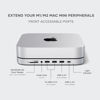 Picture of Satechi Mac Mini Hub & Stand with SSD Enclosure for NVME/SATA M.2, Mac Mini Dock with USB C 10Gbps, 3 USB A 5/10Gbps, 2.0 Audio Jack, for Mac Mini M2 /M1, Mac Studio - Silver