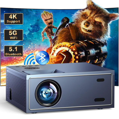 Picture of 4K Support Projector with Wifi and Bluetooth, OWNKNEW Portable Mini Projectors for Outdoor Movies Use, Video Projector Compatible with TV Stick, Laptop, Smartphone, Xbox, PS5