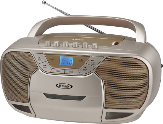 Picture of JENSEN CD-590-C CD-590 1-Watt Portable Stereo CD and Cassette Player/Recorder with AM/FM Radio and Bluetooth (Champagne)