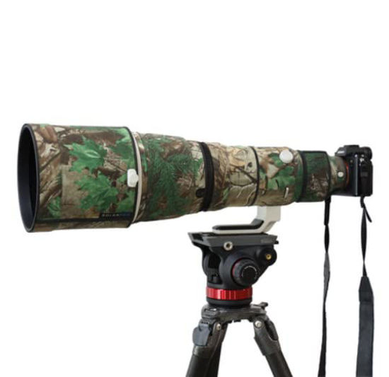 Picture of ROLANPRO Nylon Waterproof Lens Camouflage Rain Cover for Sony FE 600mm F/4 GM OSS Lens Protective Case Guns Clothing-#16 Green Leaves Waterproof