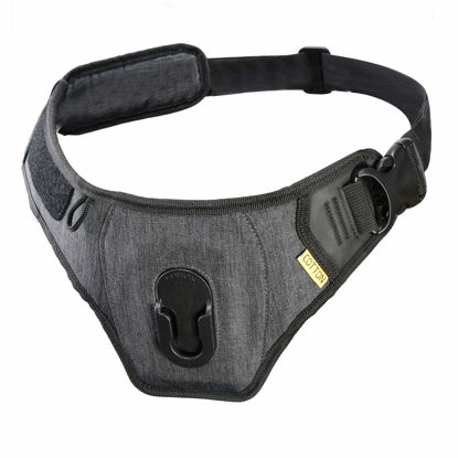 Picture of Cotton Carrier Slingbelt with Tether for One Camera. Camera Harness for Hiking and Traveling for Hands-Free Carrying