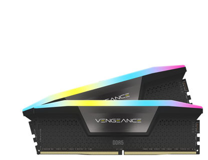 Picture of CORSAIR VENGEANCE RGB DDR5 RAM 32GB (2x16GB) 6000MHz CL36 Intel XMP iCUE Compatible Computer Memory - Black (CMH32GX5M2D6000C36)