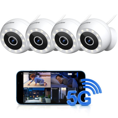 Picture of LaView 5G& 2.4GHz Security Cameras Outdoor Indoor,4MP 2K Wired Cameras for Home Security with Starlight Color Night Vision,IP65, Spotlight,2-Way Audio,AI Human Detection,Works with Alexa (4 Pack)