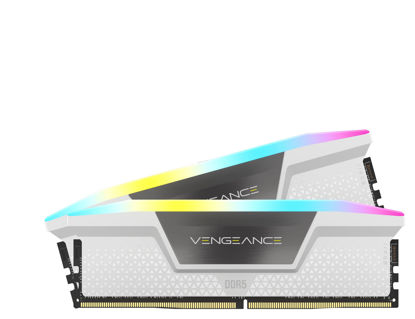 Picture of CORSAIR VENGEANCE RGB DDR5 RAM 32GB (2x16GB) 6000MHz CL36 Intel XMP iCUE Compatible Computer Memory - White (CMH32GX5M2D6000C36W)