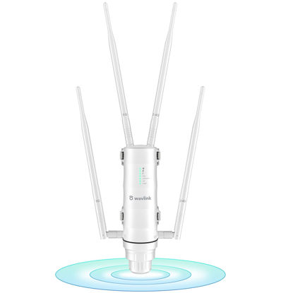 Picture of WAVLINK Outdoor WiFi Extender AC1200 High Power Outdoor Weatherproof WiFi Range Extender Access Point with Passive POE, Dual Band 2.4GHz+5GHz, 4x7dBi Detachable Antenna