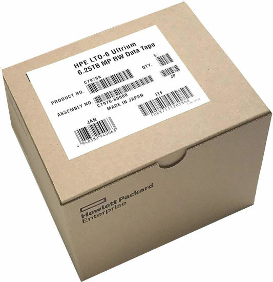 Picture of 5-Pack HPE LTO 6 Ultrium C7976A (2.5TB/6.25 TB) Data Cartridge