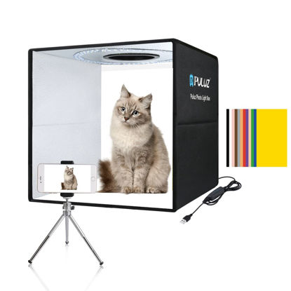 Picture of Lightbox, PULUZ 15.8"/40cm Photo Studio Light Box,Adjustable Brightness Portable Picture Box with Led Lights and 12 Colors Photography Backdrops, Light Box for Product Photography