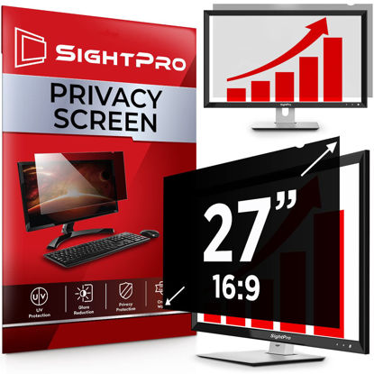 Picture of SightPro 27 Inch 16:9 Computer Privacy Screen Filter for Monitor - Privacy Shield and Anti-Glare Protector