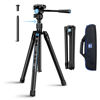 Picture of SIRUI Carbon Fiber Tripod Lightweight 2lbs with Panoramic Fluid Head, 59.8” Compact Camera Tripod Quick Release Leg Setup, Reversible Center Column, Reverse Folding Legs, Max Load 11lbs - Traveler X