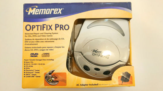 Picture of Memorex OptiFix Pro Motorized CD/DVD Scratch Repair Kit for CD/DVD Music, Movies, Game Discs