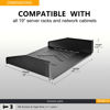 Picture of RIVECO 19” 2U Rack Shelf Server Cabinet Mount Vented Cantilever Tray for Network Equipment, 18 Inches 45 CM Depth, Black