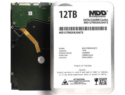 Picture of MDD 12TB 7200RPM SATA 6Gb/s 256MB Cache 3.5inch Internal Desktop Hard Drive, MD12TBGSA25672, Mechanical Hard Disk