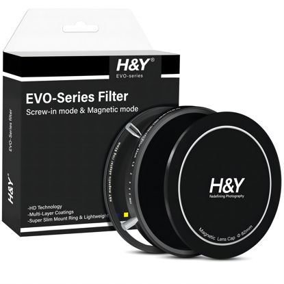 Picture of H&Y 82mm Variable ND Filter Lens Filter Variable ND3-1000 Neutral Density Filter VND Filter and CPL Filter Screw in and Magnetic Lens Filter 2 in 1 with Magnetic Adapter Ring, EVO Series