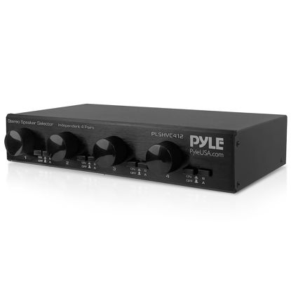 Picture of Pyle 4 Channel High Power Stereo Speaker Selector with Volume Control, Rugged and Durable Housing Construction, Cabinet Heat Sink, Plug and Play Easy Install