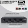 Picture of Pyle 4 Channel High Power Stereo Speaker Selector with Volume Control, Rugged and Durable Housing Construction, Cabinet Heat Sink, Plug and Play Easy Install