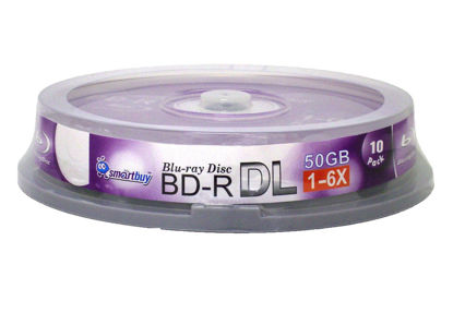 Picture of Smartbuy 50gb 6X Blu-ray Bd-r Dl Dual Layer Double Layer Logo Blank Data Recordable Media Disc Spindle (100-Disc)