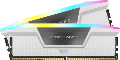 Picture of CORSAIR VENGEANCE RGB DDR5 RAM 32GB (2x16GB) 6000MHz CL36 Intel XMP iCUE Compatible Computer Memory - White (CMH32GX5M2E6000C36W)